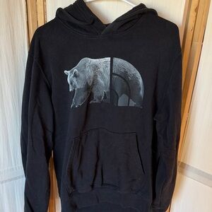 North face Bear Graphic Hoodie- Black